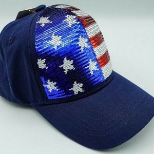 Bundle of 2 NWT Snap Back USA Flag Sequin Kid Hats